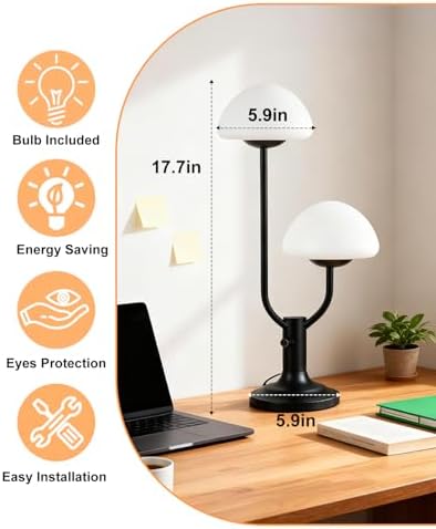 Lightdot Mushroom Table Lamp for Bedroom Dimmable Cute Black Desk Lamp - Image 5
