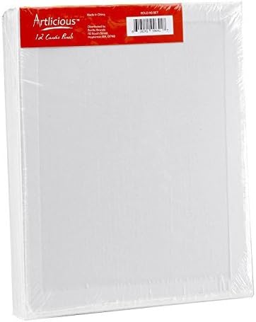 Artlicious Canvases for Painting - Pack of 48, 8 x 10 Inch Blank White Canvas Boards - 100% Cotton Art Panels for Oil, Acrylic & Watercolor Paint
