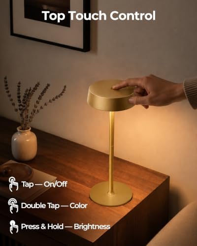 EZVALO Cordless Ambient Lighting, Rechargeable Table Lamp, Battery Operated - Image 5