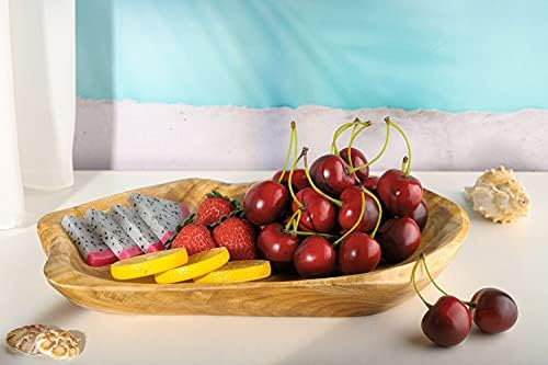 Jovivi Natural Fir Root Wood Dish Bowl, Handmade Wood Serving Platter Tray Plate,Wooden Plates for Sandwich Bread Fruit Salad Snack Dough Candy Serving Appetizer Display (11.4"x7.5") - Image 2