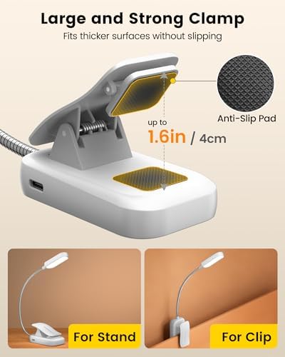 Glocusent 20 LED Reading Lights for Books in Bed, Eye Caring Reading Light - Image 6