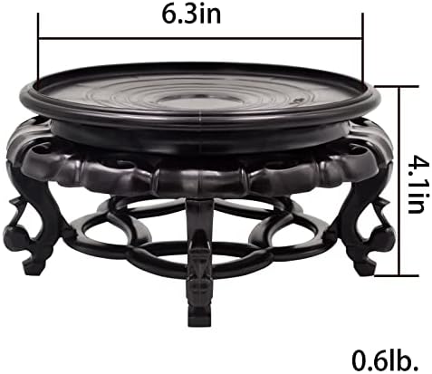fengshuisale Oriental Furniture Fishbowl Stand Vase Base Stable Home Decoration Display Stand（6.3 in） - Image 2
