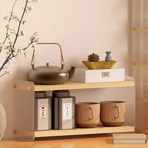LiTY Coffee Station Organizer 2 Tier Acrylic Home Storage Mugs Hooks for Kitchen Countertops, Coffee Bars, for Placing Mugs, Coffee Beans, Syrup, Cups, Stirrers - Image 5