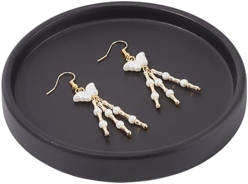 Beebeecraft Round Ceramic Jewelry Tray Black 4.8 Inch by Beebeecraft