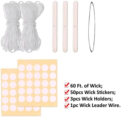 MILIVIXAY 3PCS Pillar Candle Molds - Plastic Cylinder Candle Mold Set for Candle Making-Candle Making Molds-60 Ft. of Wick, 50pcs Wick Stickers, 3pcs Wick Holders and 1pc Iron Wire Included as a Gift. - Image 4