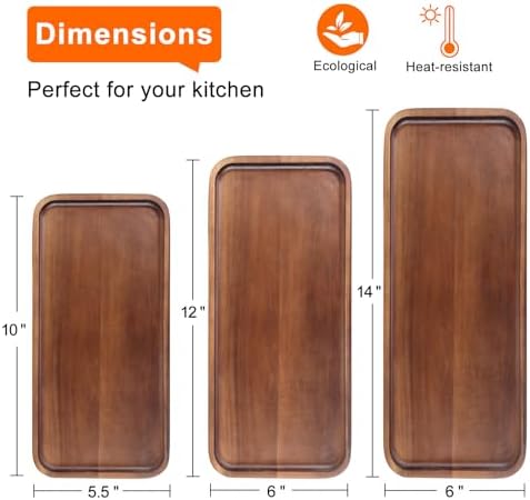 Acacia Wood Plates Small Decorative Tray Wooden Serving Platter for Food - Image 5