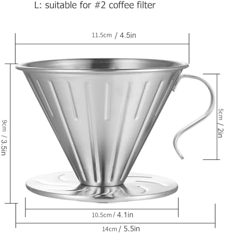 MERMOO YILAN Durable Pour Over Coffee Dripper for 1-4cups Filter Holder - Image 2