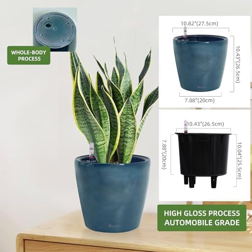 Dexceder 11x10 Self Watering Planter (Grayish Green Gradient) - Image 3