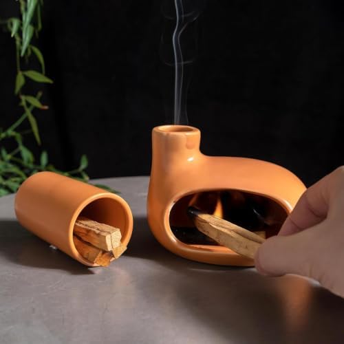 Palo Santo Holder Set with Chiminea Burner & 3 Storage Matchstick Holders - Image 3