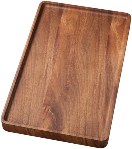 VERTORGAN Acacia Wood Serving Tray,15.8x9.8 Inch Trays,Home Decor by VERTORGAN