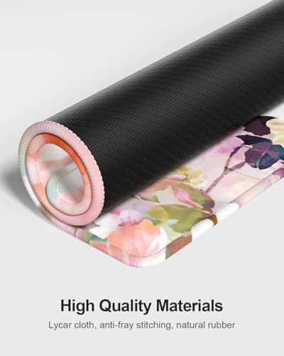 Auhoahsil Large Mouse Pad with Wrist Rests for Keyboard & Mouse, Thick Soft Ergonomic Memory Foam Wrist Supports, Big & Long Desk Mat 35.5 x 15.7 in, for Office Gaming Computer, Pink Flowers - Image 6