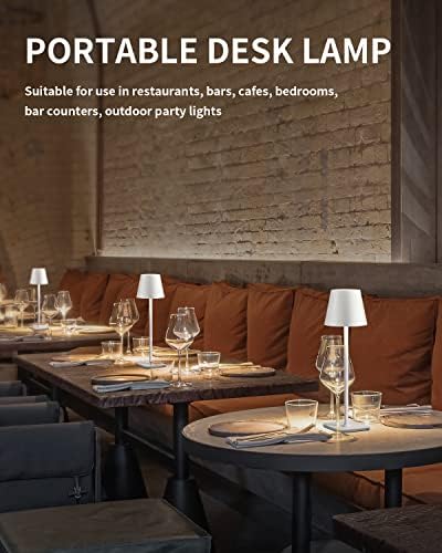 KDG 2 Pack Cordless White Table Lamps, Rechargeable Portable LED Desk Lamps - Image 3