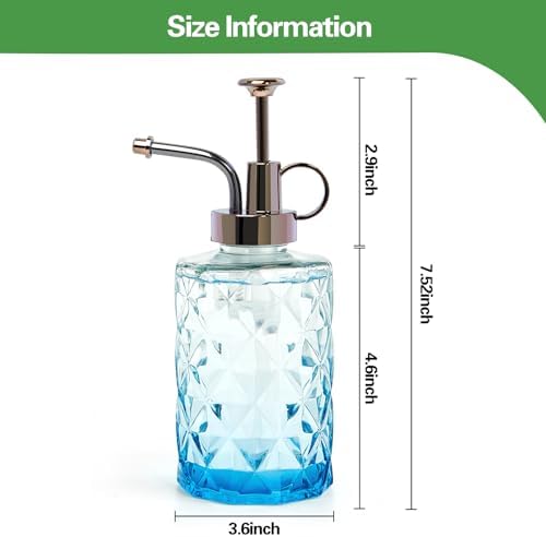 XXXFLOWER Upgraded Glass Plant Mister Spray Bottle Blue 0.33L/11.15oz - Image 2