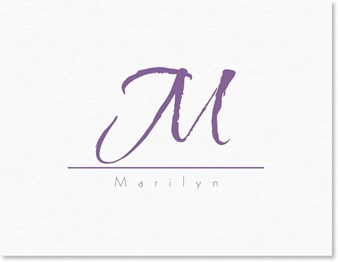 Inspirational Personalized Note Card (3 Color Choices) - 24 Cards with White Envelopes, 4¼ x 5½ Inch Size, Blank Inside, Add a Name and Initial, For Thank You Notes, or Graduation Gifts