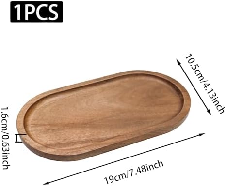 Oval Small Brown Wood Serving Trays, 7.48IN*4.13IN, 1 Pack - Image 2