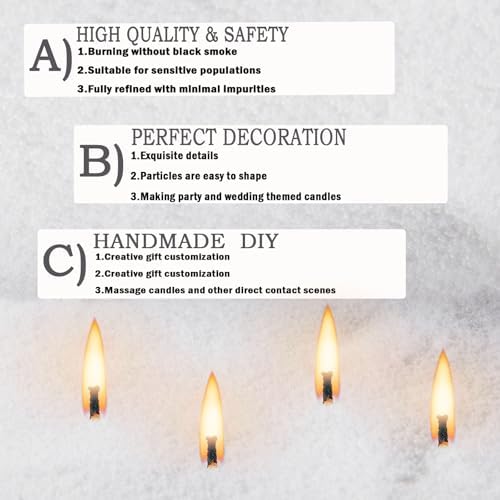 1.1LB Candle Sand- White Candle Beads and Wicks, Jasmine Scented Pearled Candle Wax for DIY Making, Refillable Non-Toxic for DIY Customized,Gifts Home Decoration Wedding Party - Image 3