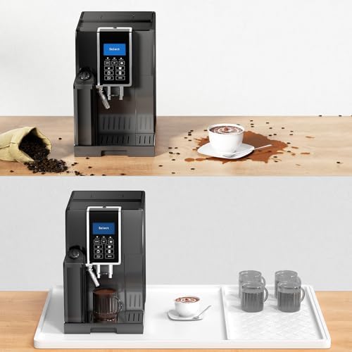 Rnivvi Silicone Coffee Mat, 16" x 24" Waterproof Raised Edge Coffee Bar Mats for Espresso Machine Station Accessories, Heat Resistant Detachable Dish Drying Pad for Kitchen Counter, Dish Rack, White - Image 7