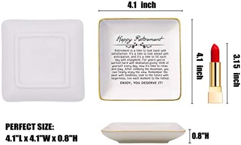 Happy Retirement Gifts for Women - Jewelry Holder Ring Dish Trinket Tray - Retirement Appreciation Gift for Mom Boss Co-workers,Teachers,Nurse,Friends,Wife,Sister - Retirement is a Time to Look Back - Image 6