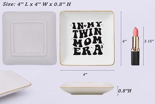 Gender Reveal Gift -New Mother Gift-Baby Present Shower-New Baby Announcement Present-Christmas Decor-Ceramic Jewelry Tray Trinket Holder Ring Dish-Twin Mom Club-In My Twin Mom Era - Image 5