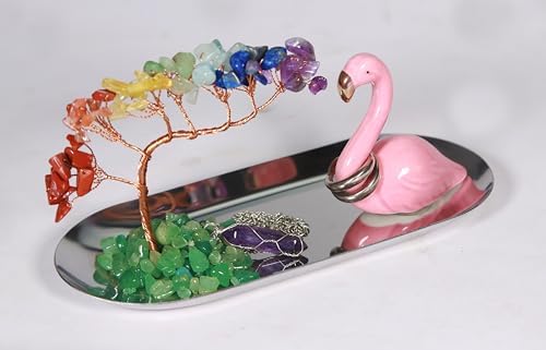 Carselage Flamingo Ring Holder for Jewelry, Blue Apatite Crystal Ring Dish Earring Organizer lion latch, Teen Girls Trendy Cute Stuff for Christmas Gift - Image 7