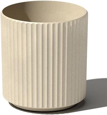 Veradek Demi Series Round Planter for Porch, Patio, Backyard | Durable Plastic-Concrete Material | Modern Décor for Tall Plants, Flowers by VeradekOutdoor