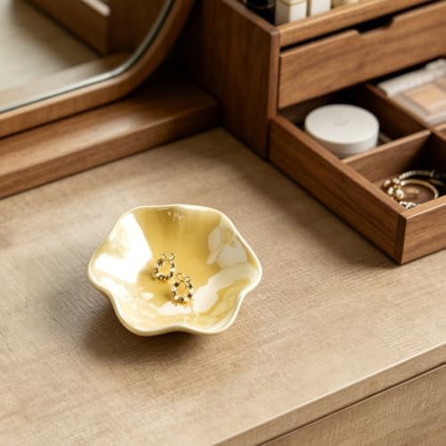 Ceramic Lotus Leaf Trinket Dish, Ring Holder for Jewelry - Image 3