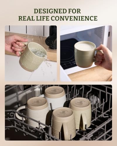 famiware Coffee Mugs Set of 4, 13 oz Mug Set, Ceramic Cup Set with Handle - Image 6