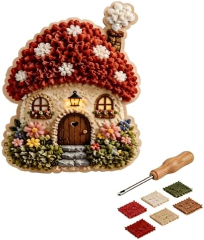 Whimsical Village 3D Fabric Poke Art Kit,Adult Creative Fabric Craft Set A by Unknown