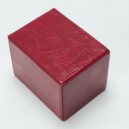 UnionBasic Square Pen Holder, Leather Pencil Cup, Desktop Caddy Stationery Organizer (Burgundy) - Image 6