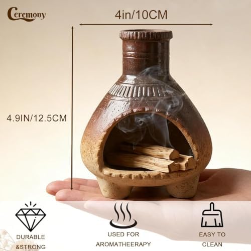CEREMONY Palo Santo Holder -Mini Ceramic Incense Holder for Palo Santo Sticks - Image 3