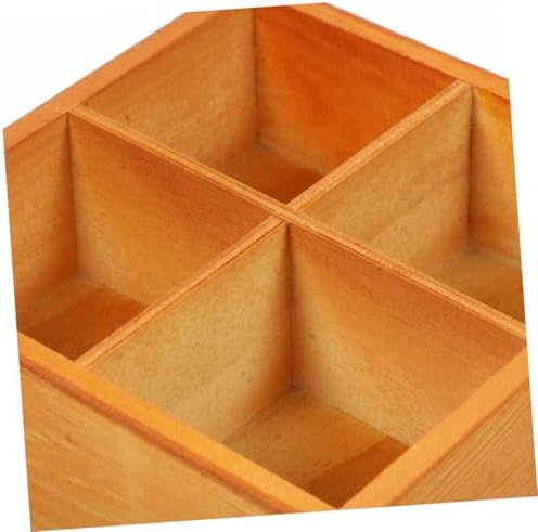 Abaodam Wooden Tray with 4 Compartments, Multi-grid Storage Box, 4 Grid Sorting Tray, Wood Organizer for Arts and Crafts Supplies Stationery, Small Items (5.51 x 5.51 x 1.96 Inch) - Image 3