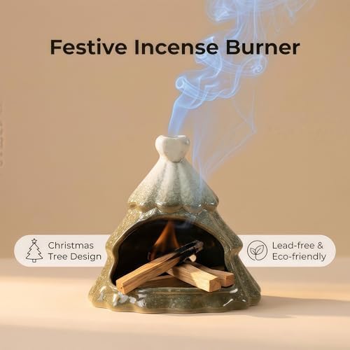 Ceramic Palo Santo Holder & Cone Incense Burner - Mini Chimney - Image 4