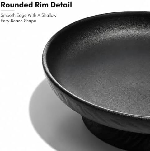 Black Purse Bowl for Women, 8 in Textured Ceramic Catchall - Image 5