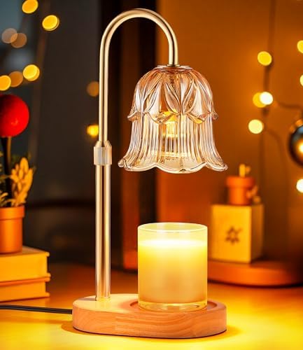 Candle Warmer Lamp Adjustable Timer - Electric Flower Glass Candles Light by Unknown