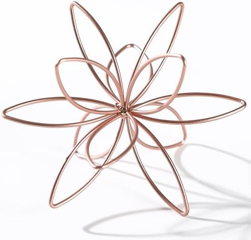 8" Metal Sphere Decor, Metal Floral Tabletop Sculpture, Abstract Tabletop Decorative Spheres for Home Decor (Rose Gold) by MOCOME