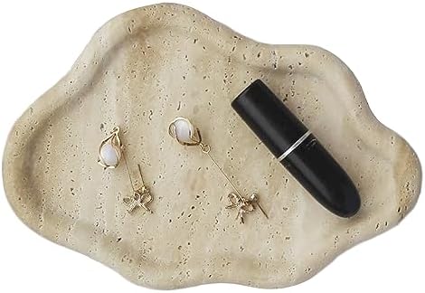Real Travertine Jewelry Dish Cloud Shape, Trinket Dish, Ring Dish Key Tray Asethetic Home Décor, Gift for Women by Nawgnail