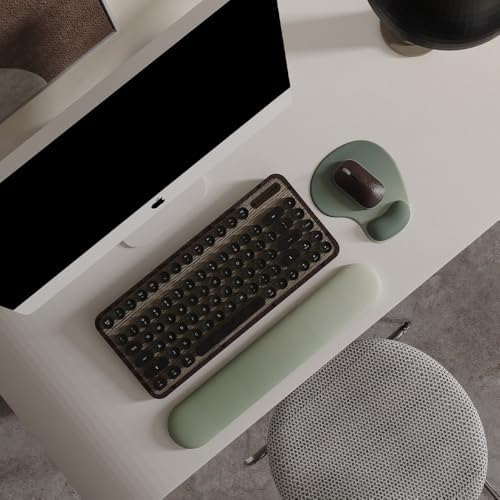 Office Mousepad with Gel Wrist Support - Ergonomic Gaming Desktop Mouse Pad Wrist Rest - Design Gamepad Mat Rubber Base for Laptop Computer -Silicone Non-Slip Special-Textured Surface (04SageGreen) - Image 2