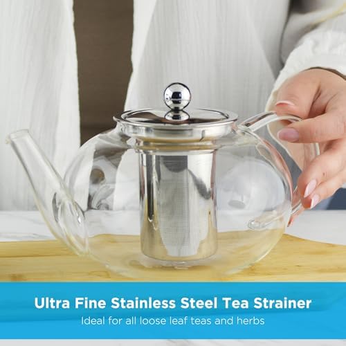 GROSCHE Joliette Glass Teapot with Removable Stainless Steel Infuser, 42 oz - Image 4