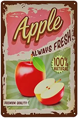 Vintage Apple Tin Sign - Fruit Metal sign - Retro Decorative Sign Wall Decor Home Decor by TREEPERI