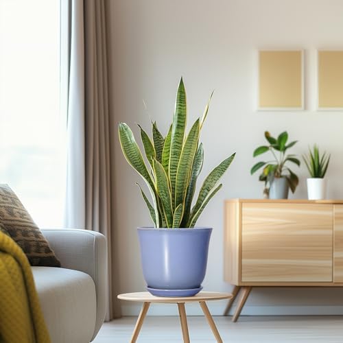 Ceramic Pots for Plants, 8 Inch Planter for Indoor, Purple-Blue - Image 5
