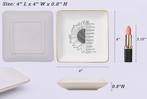 Mother's Day,Birthday,Graduation,New Year Christmas Gift for Woman,Christian Scripture Religious Bible Verse Gifts,Affirmations Inspirational Reminder Present,Jewelry Tray Trinket Holder Ring Dish - Image 5