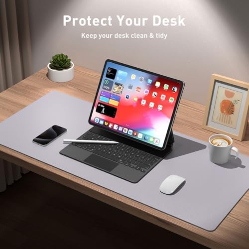 Aothia Large PU Leather Desk Pad Protector – Non-Slip Mouse Pad & Writing Mat for Office/Home, Waterproof, Easy to Clean (31.5" x 15.7", Smoky Lavender) - Image 4
