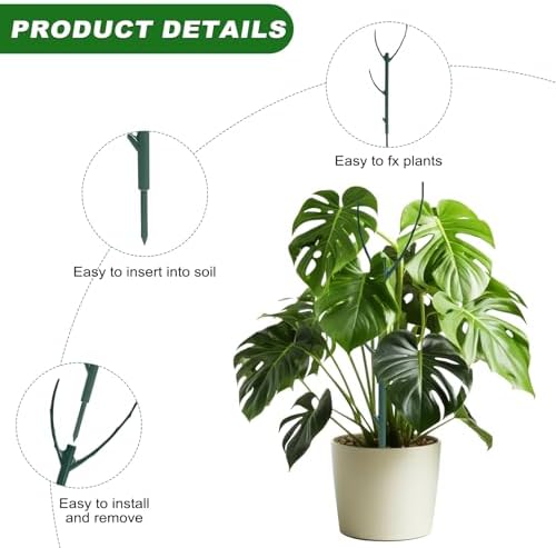 10 Pack Stackable Plant Support Stakes Indoor/Outdoor Support Pole - Image 2