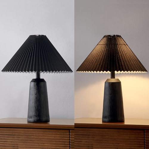 JONATHAN Y Arvid Table Lamp 20.5" Resin Metal Bedside, Black Wood Finish - Image 6