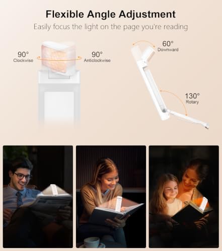 Gritin Book Light Rechargeable, Clip on LED Reading Light for Books in Bed - Image 6