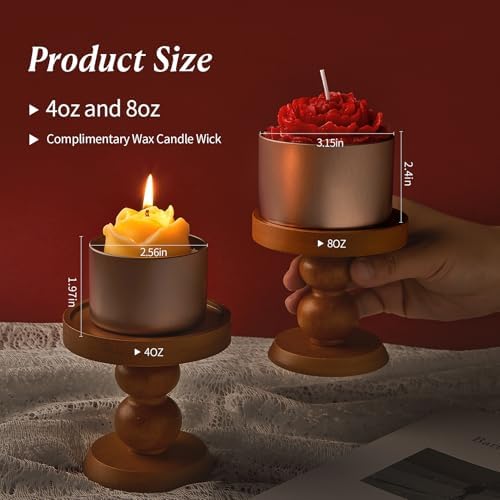 MGLIFEUL 8oz Candle Tins Jars Cans with Lids and Wax Wick for Making Candle - Image 2