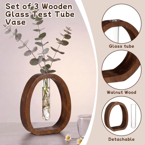 3 Set Plant Propagation Station Vase, Brown, Multiple Sizes - Image 5