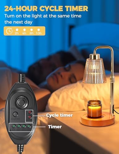 Modern Candle Warmer Lamp with 24h Cycle Timer, Dimmable Wax Melt Warmer - Image 4