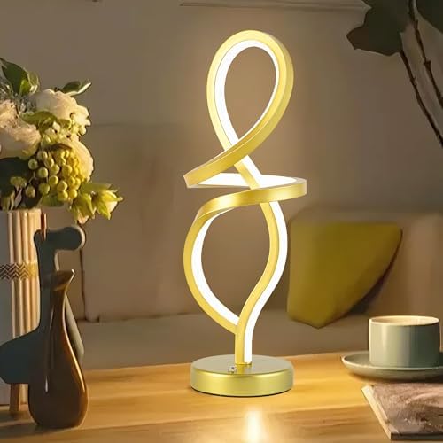 RGB Modern Small Table Lamp with LED Spiral Design, 15W Nightstand Lamp - Image 2