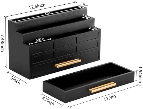 Desk Organizer with Drawer, Countertop Bill Mail Organizer and File Storage - Image 3